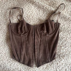 Urban Outfitters Velvet Corset Top UO
